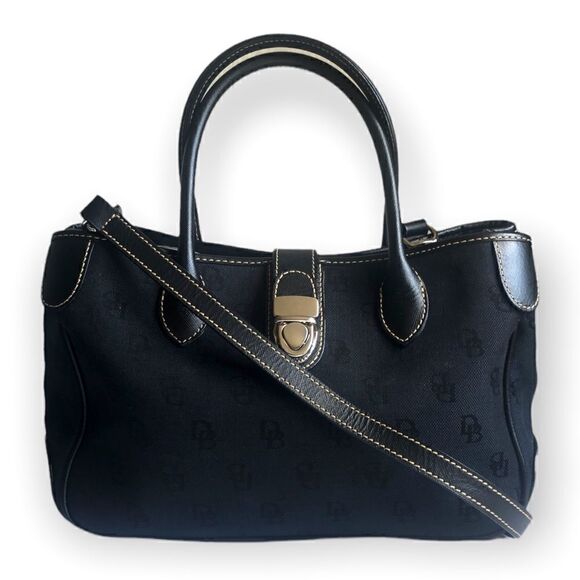 Dooney and Bourke Black Printed Snap Enclosure Cross body bag - Picture 1 of 5